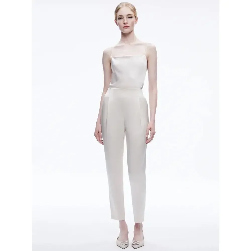 ALICE + OLIVIA JESSIE SLIM PANT in Champagne Sz 6 - Picture 2 of 13